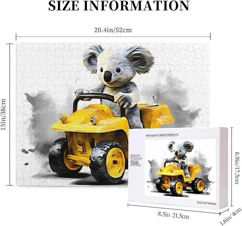 كوالا يتعلم القيادة 500 قطعة لغز للأشخاص البالغين ديكور المنزل 20.4 × 15 بوصة - Image 4